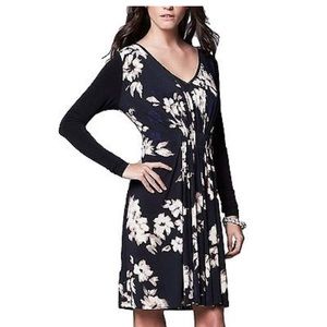 Deep blue floral pattern dress